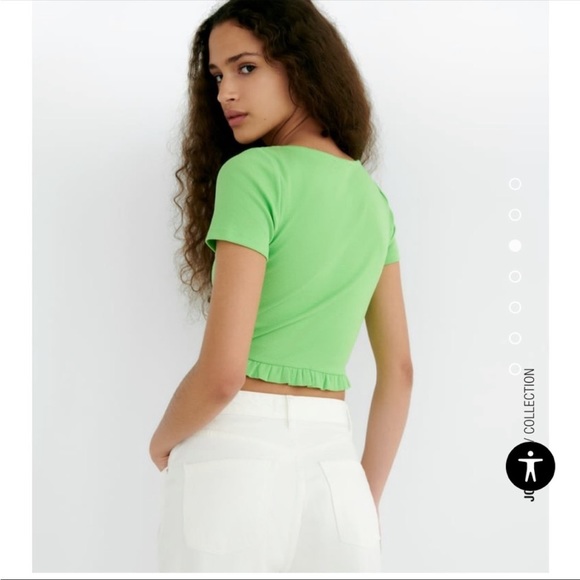 New Zara Gathered Ribbed Top - Picture 3 of 10